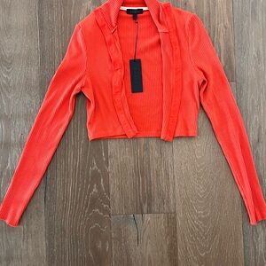 Women's Red Ribbed Jacket